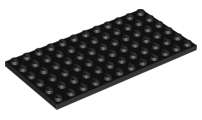 Lego Used - Plate 6 x 12~ [Black]