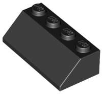 Lego (N) ~ Slope 45 2 x 4 ~ [Black]