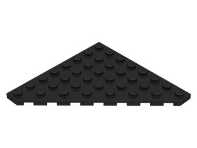 Lego (U) ~ Wedge Plate 8 x 8 Cut Corner ~ [Black]