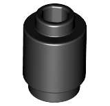 Lego Used - Brick Round 1 x 1 Open Stud~ [Black]