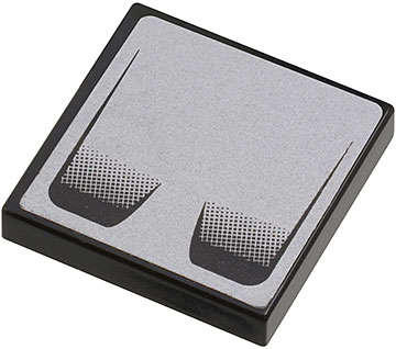 Lego (U) ~ Tile 2 x 2 with Double Air Vent on Silver Background Pattern (Sticker) - Set 8 ~ [Black]