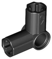Lego (N) ~ Technic Axle and Pin Connector Angled #6 - 90 degrees ~ [Black]