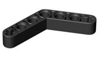 Lego (N) ~ Technic Liftarm Modified Bent Thick 1 x 7 (4 - 4) ~ [Black]