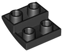 Lego (N) ~ Slope Curved 2 x 2 x 2/3 Inverted ~ [Black]