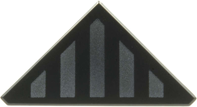Lego (N) ~ Tile Modified 2 x 2 Wedge Triangular with 5 Dark Silver Stripes Pattern ~ [Black]