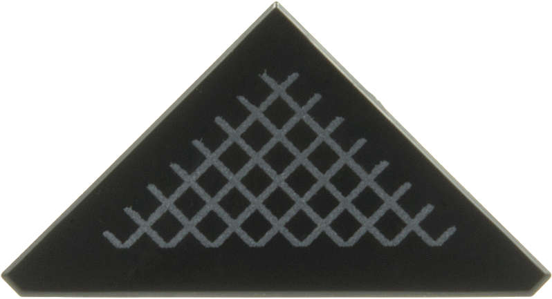 Lego (N) ~ Tile Modified 2 x 2 Wedge Triangular with Dark Silver Mesh Grille Pattern ~ [Black]