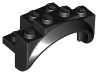Lego (U) ~ Vehicle Mudguard 4 x 2 1/2 x 2 with Arch Round Solid Studs and Rounded Legs ~ [Black]