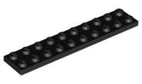 Lego (U) ~ Plate 2 x 10 ~ [Black]