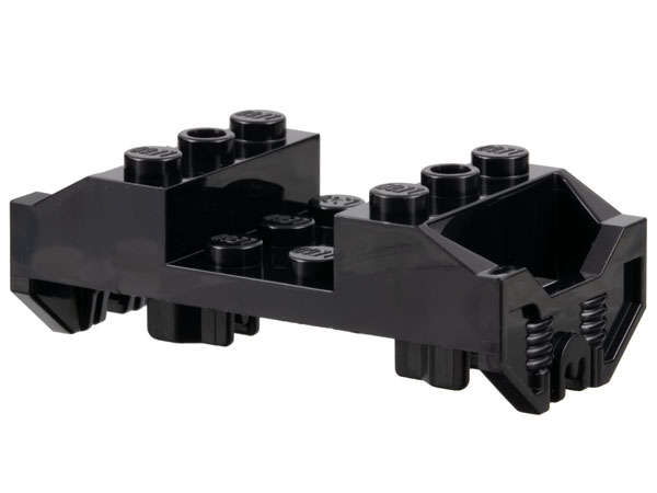 Lego (N) ~ Train Wheel RC Holder with Pin Slots ~ [Black]