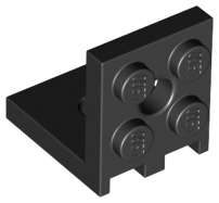 Lego (N) ~ Bracket 2 x 2 - 2 x 2 with 2 Holes ~ [Black]