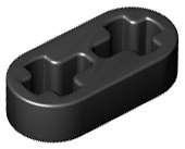 Lego (N) ~ Technic Liftarm Thin 1 x 2 - Axle Holes ~ [Black]