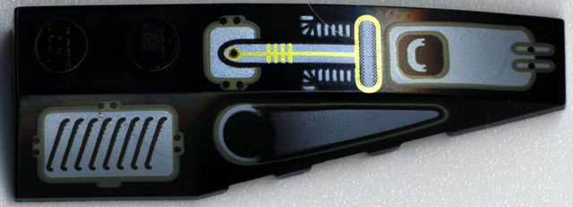 Lego (U) ~ Wedge 6 x 2 Right with Submarine Pattern ~ [Black]