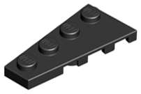 Lego (N) ~ Wedge Plate 4 x 2 Left ~ [Black]