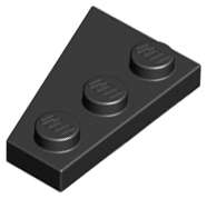 Lego (N) ~ Wedge Plate 3 x 2 Right ~ [Black]