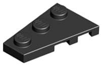 Lego (U) ~ Wedge Plate 3 x 2 Left ~ [Black]