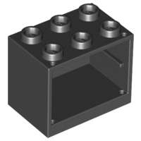 Lego (N) ~ Container Cupboard 2 x 3 x 2 - Hollow Studs ~ [Black]