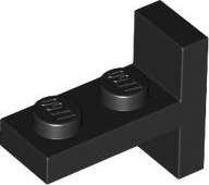 Lego (U) ~ Bracket 1 x 2 - 2 x 1 Centered ~ [Black]