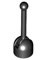 Lego (U) ~ Antenna Small Base with Black Lever (4592 / 4593) ~ [Black]