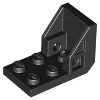 Lego (N) ~ Bracket 3 x 2 - 2 x 2 Inverted (Space Seat) ~ [Black]