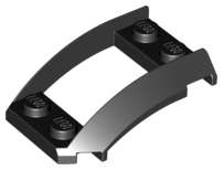 Lego (N) ~ Wedge 4 x 3 Open with Cutout and 4 Studs ~ [Black]