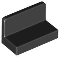 Lego (N) ~ Panel 1 x 2 x 1 with Rounded Corners ~ [Black]