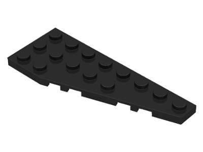 Lego (N) ~ Wedge Plate 8 x 3 Pentagonal Right ~ [Black]