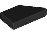 Lego (N) ~ Tile Modified 1 x 2 Wedge Left ~ [Black]