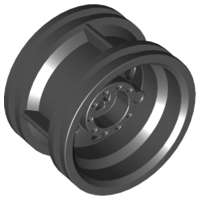 Lego (N) ~ Wheel 30.4mm D. x 20mm with No Pin Holes and Reinforced Rim ~ [Black]