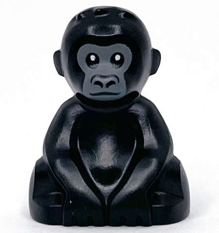 Lego (N) ~ Gorilla Baby with Dark Bluish Gray Face Pattern ~ [Black]