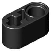 Lego (U) ~ Technic Liftarm Thick 1 x 2 - Axle Hole ~ [Black]