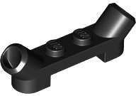 Lego (U) ~ Plate Modified 1 x 4 with Angled Tubes ~ [Black]