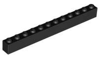 Lego (N) ~ Brick 1 x 12 ~ [Black]