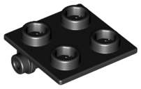 Lego (N) ~ Hinge Brick 2 x 2 Top Plate ~ [Black]