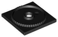 Lego Used - Turntable 4 x 4 Square Base Locking~ [Black]