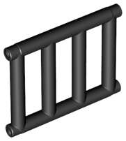 Lego Used - Bar 1 x 4 x 3 Grille with End Protrusions~ [Black]