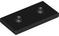 Lego (N) ~ Plate Modified 2 x 4 with 2 Studs (Double Jumper) ~ [Black]