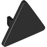 Lego (N) ~ Road Sign 2 x 2 Triangle with Open O Clip ~ [Black]