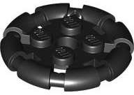Lego (N) ~ Plate Modified 2 x 2 with Bar Frame Round ~ [Black]