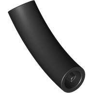 Lego (N) ~ Brick Round Tube 1 x 1 d. 45 degrees Elbow Macaroni Half - Axle Hole ~ [Black]