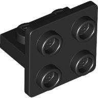 Lego (N) ~ Bracket 1 x 2 - 2 x 2 Centered Inverted ~ [Black]