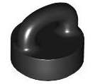 Lego (N) ~ Tile Round 1 x 1 with Loop ~ [Black]
