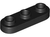 Lego (N) ~ Plate Round 1 x 3 with Open Studs ~ [Black]