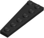 Lego (N) ~ Wedge Plate 6 x 2 Right ~ [Black]