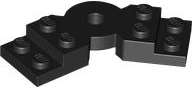 Lego (N) ~ Plate Modified 2 x 6 x 2/3 Bent ~ [Black]