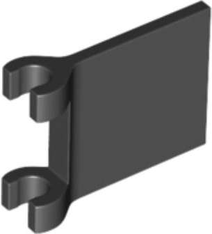 Lego (N) ~ Flag 2 x 2 Square with Flared Edge ~ [Black]
