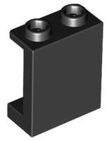 Lego (N) ~ Panel 1 x 2 x 2 with Side Supports - Hollow Studs ~ [Black]