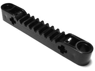 Lego Used - Technic Gear Rack 1 x 7 with Axle and Pin Holes~ [Black]
