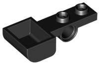 Lego (N) ~ Plate Modified 1 x 2 with Pin Hole and Bucket (Catapult) ~ [Black]