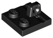 Lego (N) ~ Hinge Plate 2 x 2 Locking with 1 Finger on Top ~ [Black]