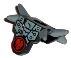 Lego Used - Minifigure Armor Breastplate with Shoulder Spikes Gray and Ninjago Cracked Red~ [Black]